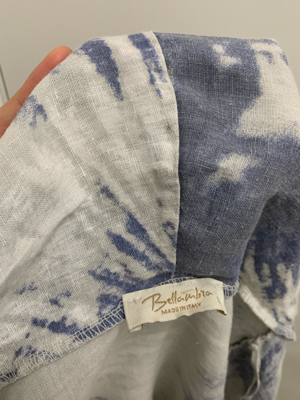 Bellambia Women's Open Front 100% Linen Jacket Blue/White made in Italy size L - Picture 13 of 13